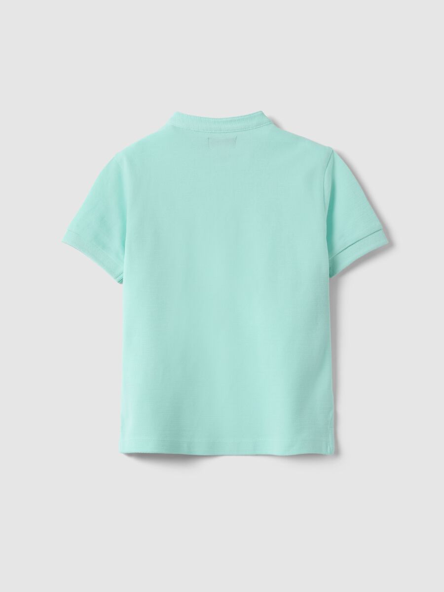 Children's regular fit green pure cotton polo_1
