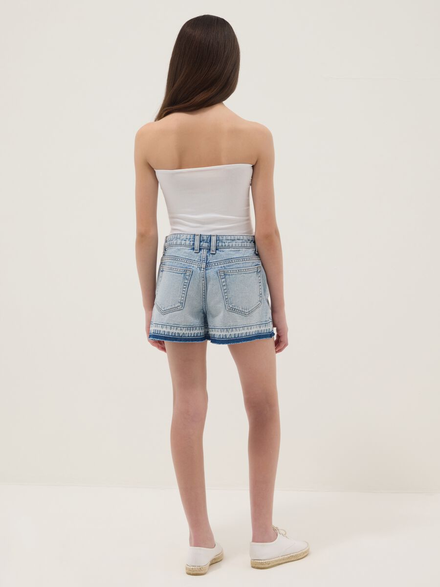 Blaue Denim-Shorts aus reiner Baumwolle f&uuml;r M&auml;dchen &ndash; Straight Fit_1
