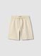 Regular fit beige pure cotton shorts for boys_0