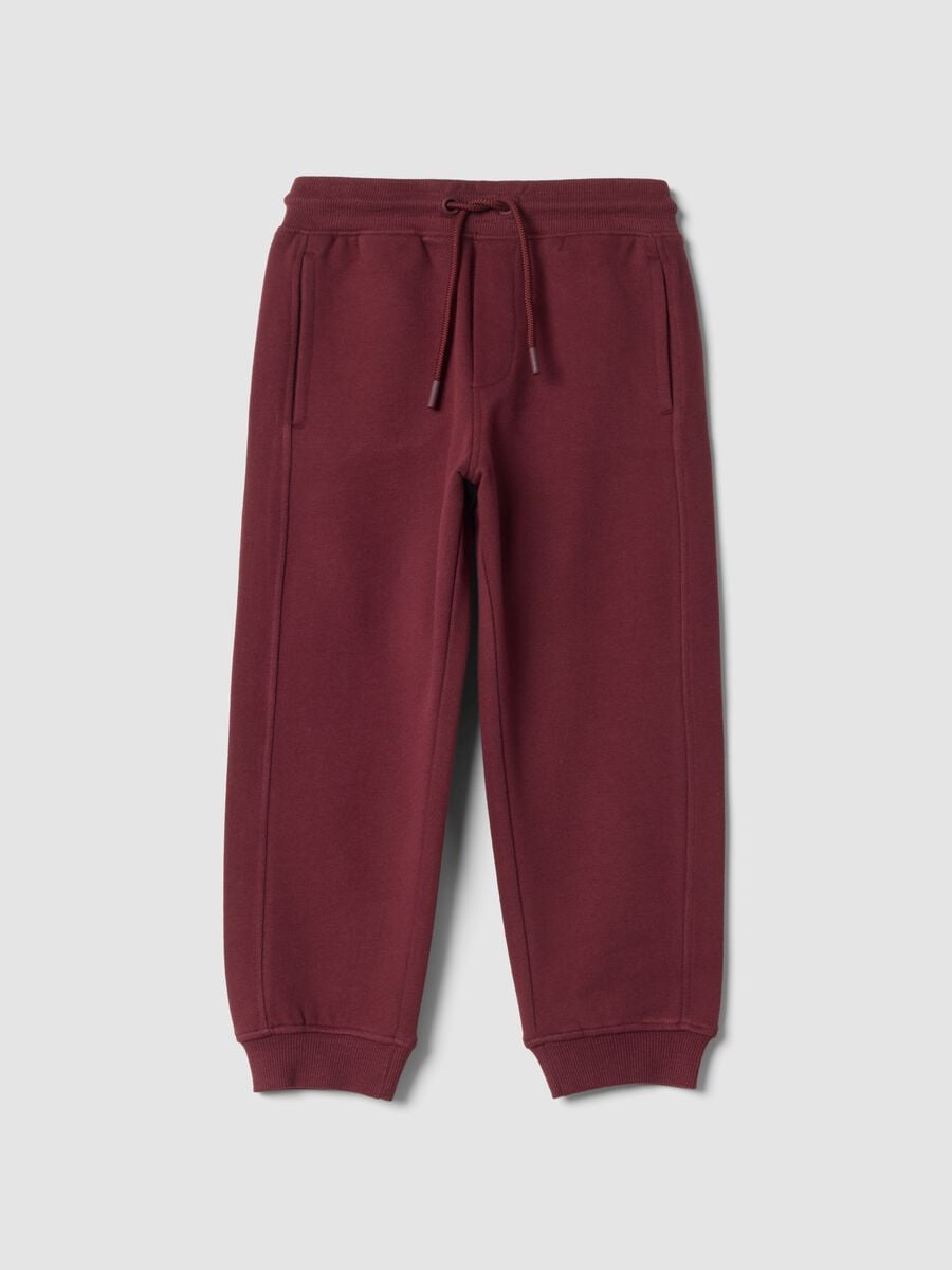 Pantaloni jogger marroni in puro cotone organico relaxed fit_0