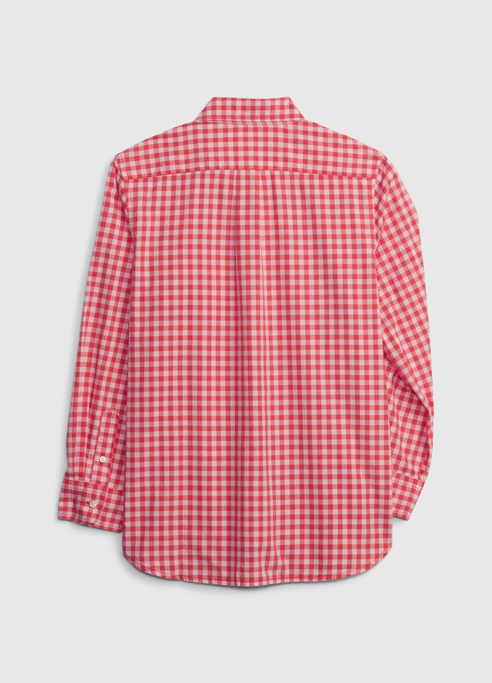 Cotton shirt with gingham pattern