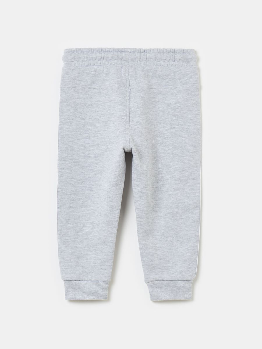 Fleece joggers with side bands_1
