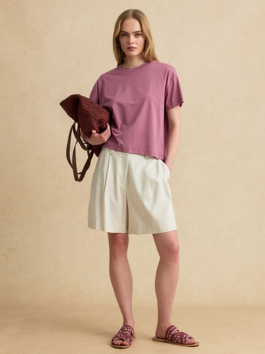 Rosa T-Shirt mit kurzen &Auml;rmeln aus Lyocell-Baumwollmix_2