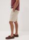 Beige linen and cotton blend chino shorts_3