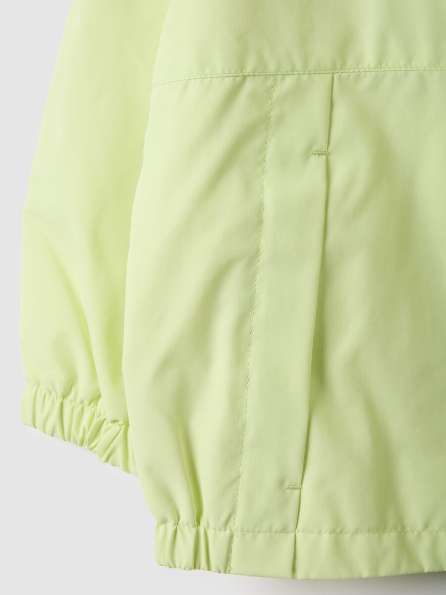 Yellow regular fit children's lightweight jacket with full zip and hood_3