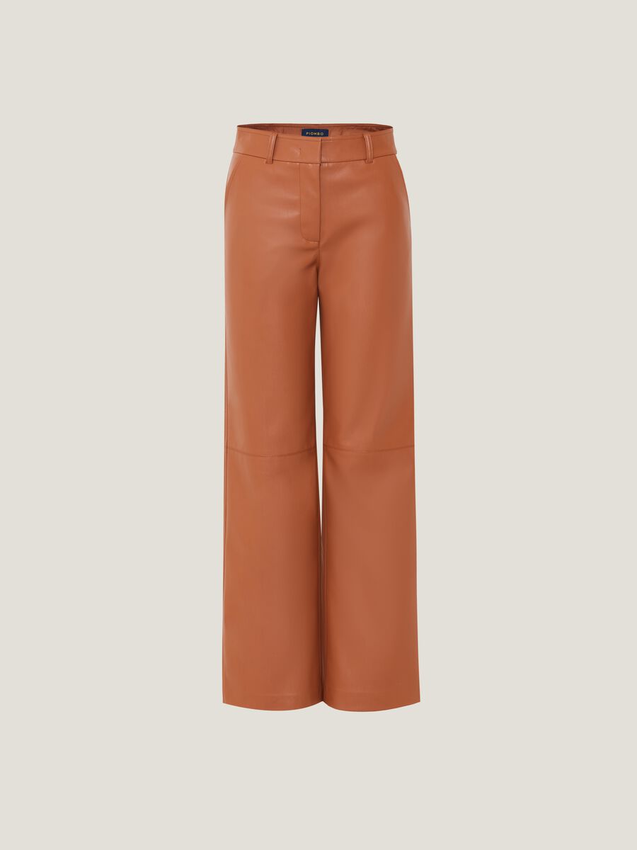 Glossy-effect straight-fit trousers_5