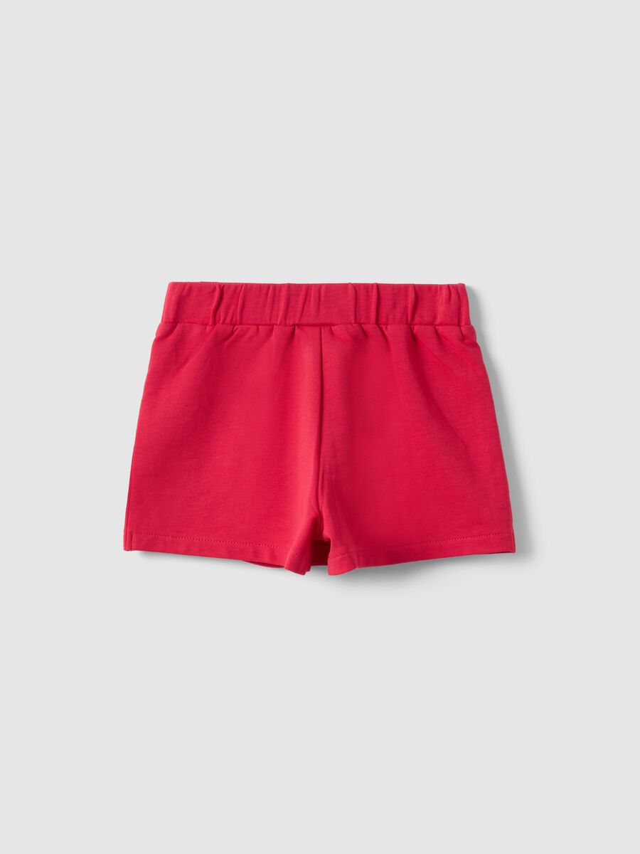 Red stretchy cotton girls shorts regular fit with Minnie_1