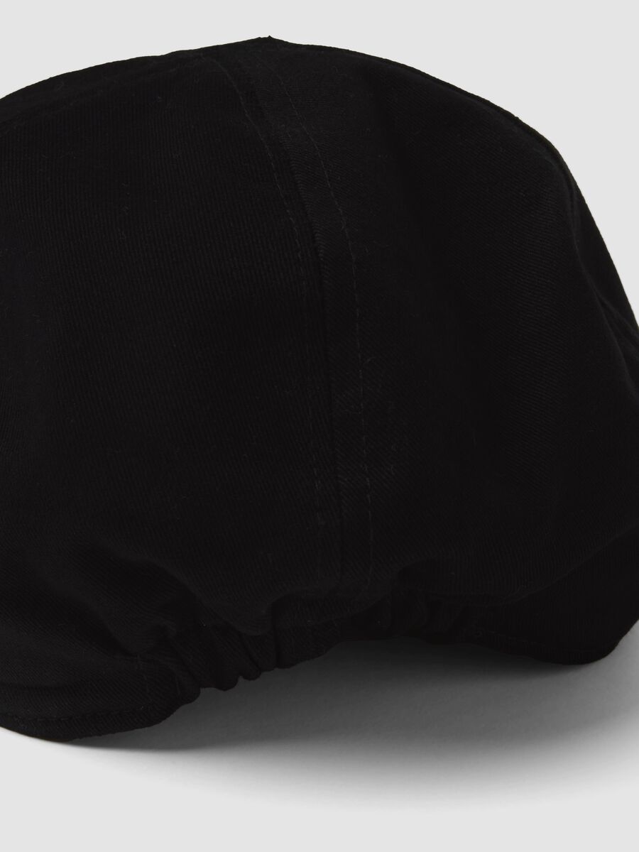 Black pure cotton flat cap_2