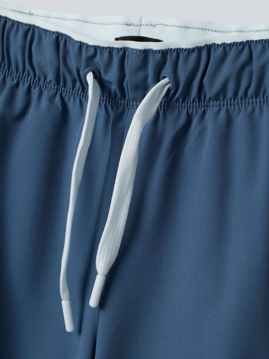 ALTAVIA COURT blue sports shorts in stretchy technical fabric for boys_5