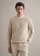Beige Regular-Fit Pullover aus Baumwolle und Leinen mit Rundhalsausschnitt_0