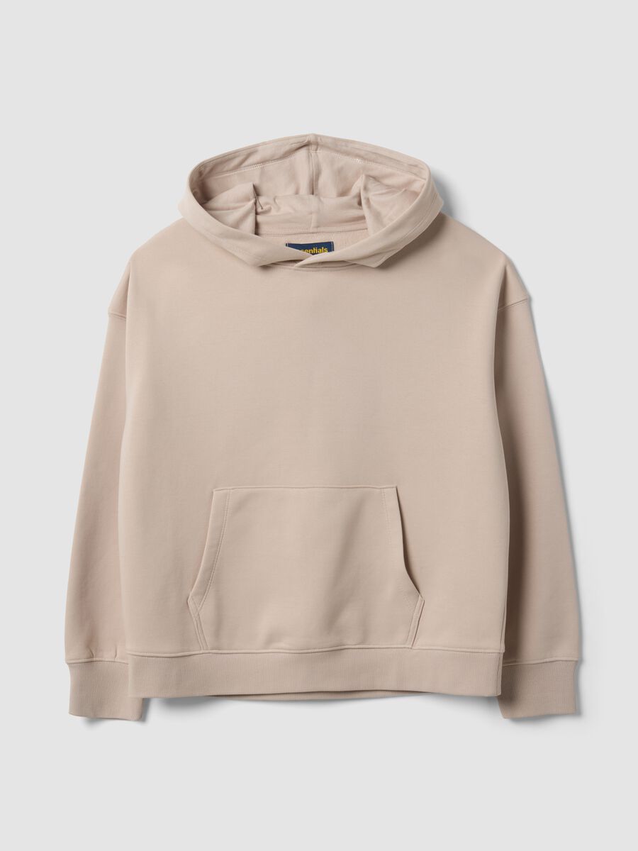 White cotton-blend hoodie sweatshirt, regular fit_0