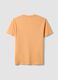 Orange pure cotton jersey T-shirt with chest print, regular fit_5