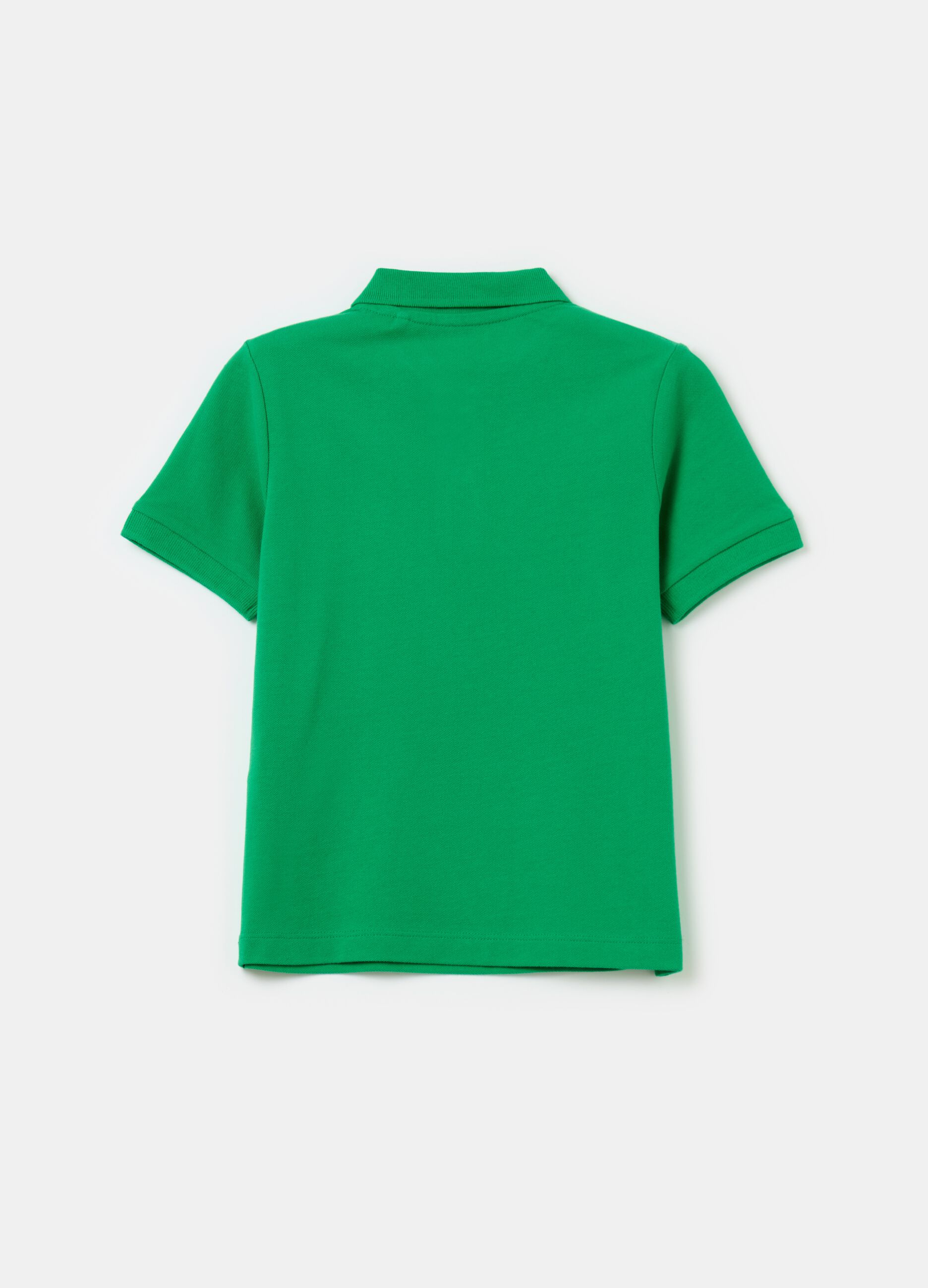 Solid colour cotton piquet polo shirt