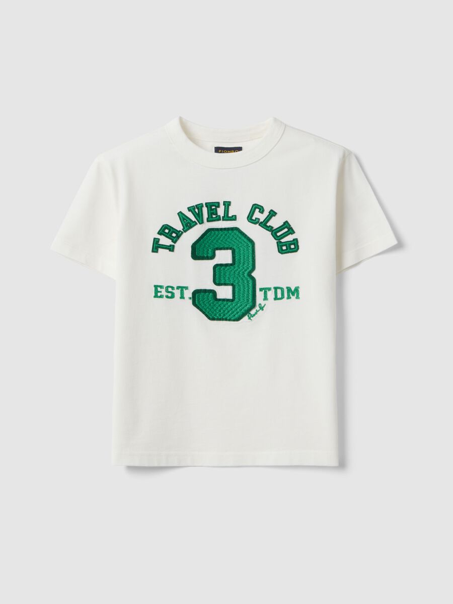 Pure cotton white children's T-shirt regular fit with print_0