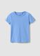 Girls' light blue stretch cotton T-shirt, regular fit_0