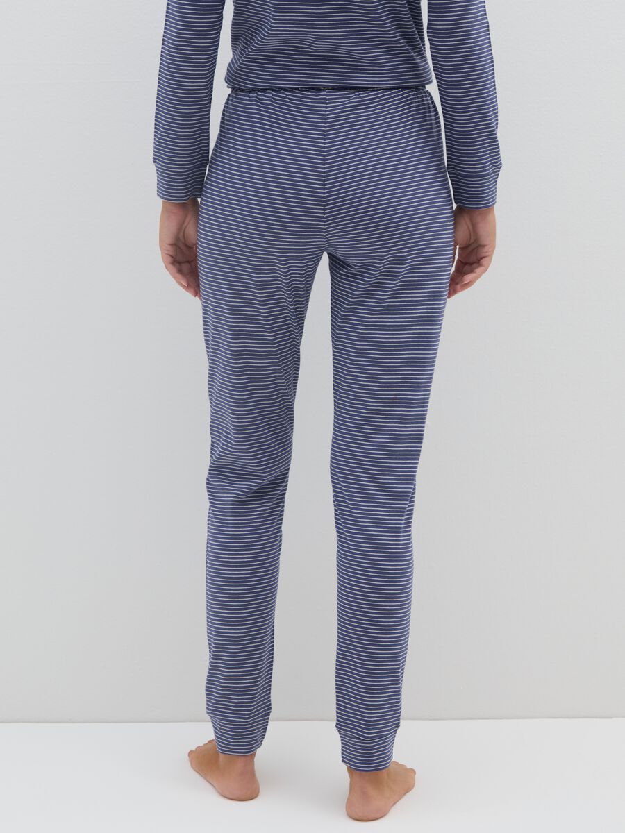 Pure Cotton Blue Striped Pyjama Trousers_2