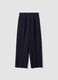 Navy stretch viscose formal trousers, regular fit_0