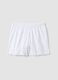 White pure cotton pyjama shorts regular fit with small floral pattern_4