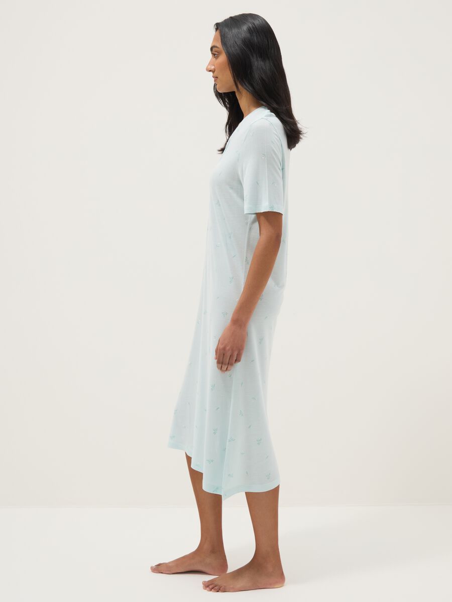 Blue pure viscose nightdress regular fit_1