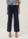 Blaue Palazzo-Hose aus elastischer Viskose_1