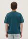 Boy's oversized green pure cotton t-shirt with print_1