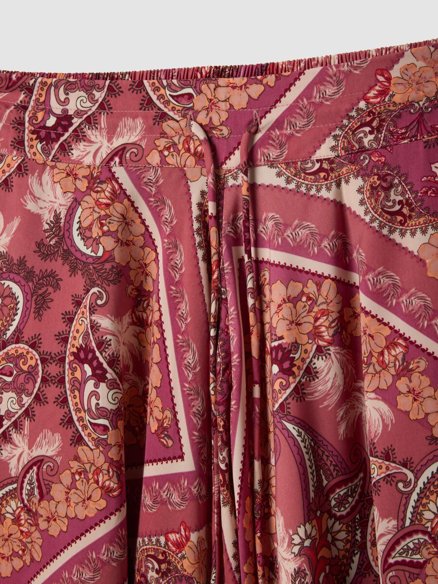 Pink patterned shorts with elasticated waist_1