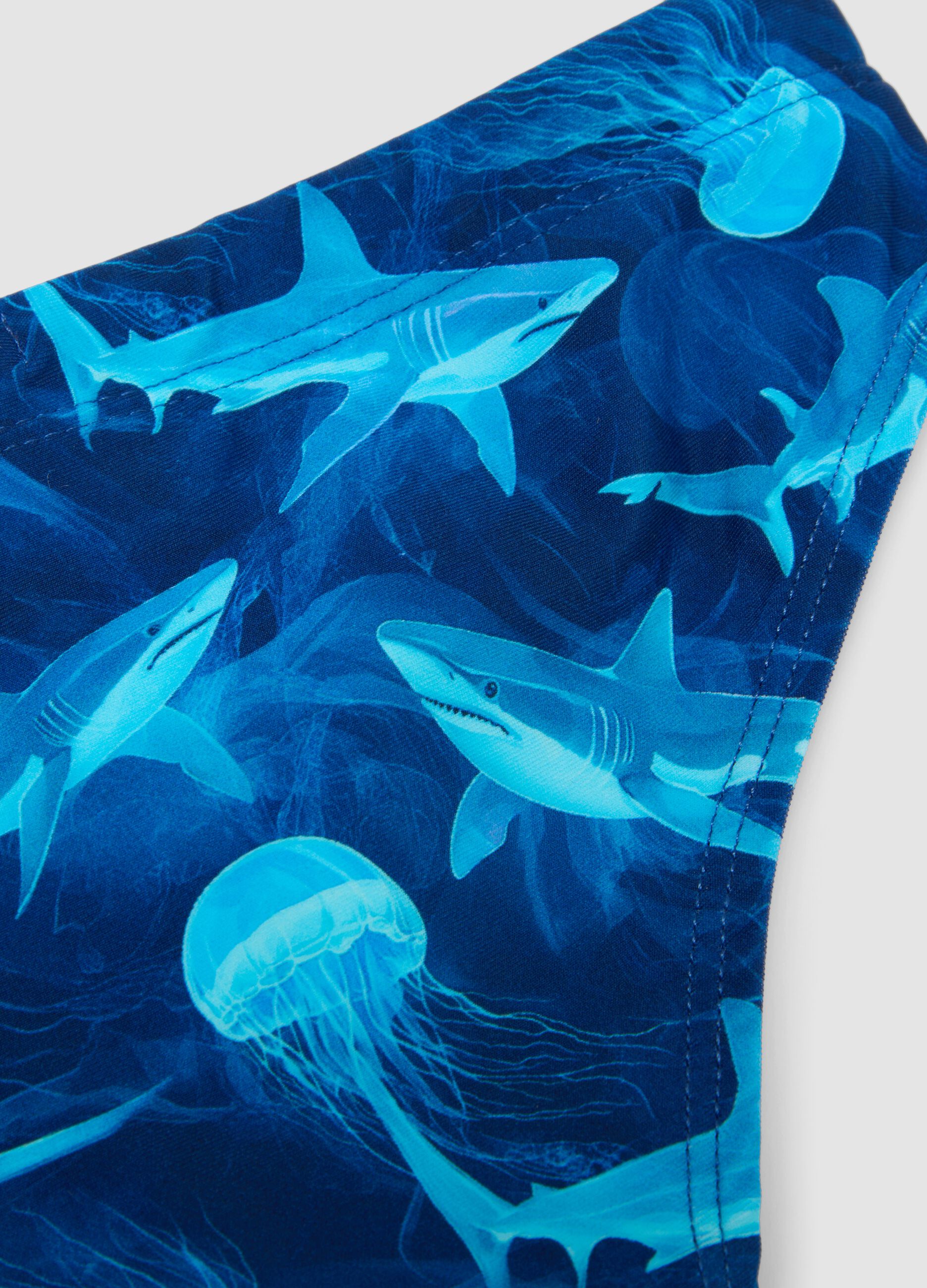 Blaue Bade-Slips aus Stretchmaterial