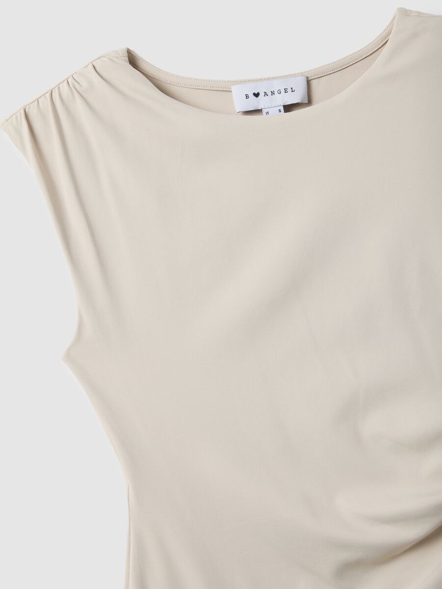 Beige stretch fabric bodysuit regular fit_5