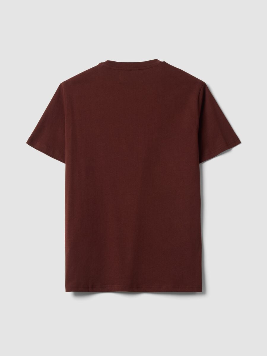 Brown pure cotton crew-neck T-shirt with Jeep print_2