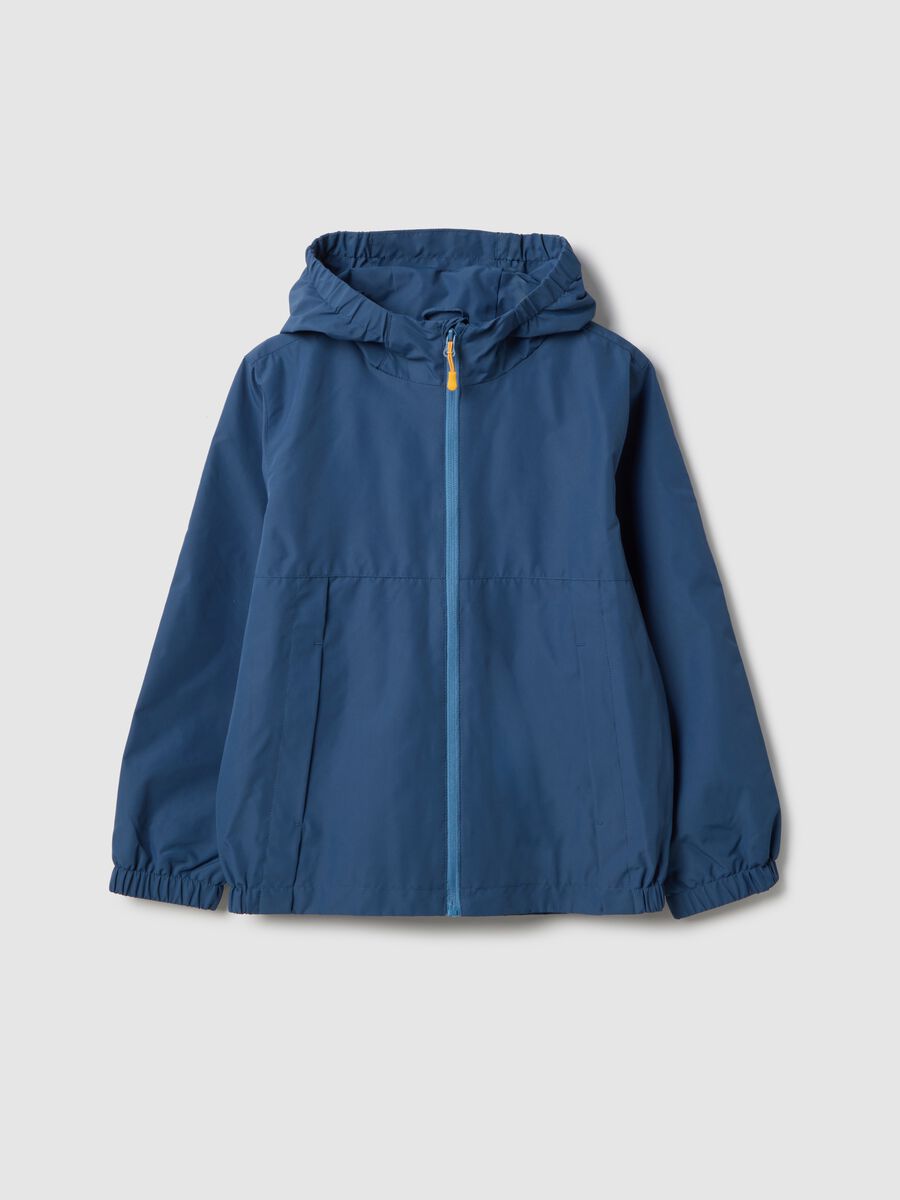 Boys' regular fit blue hooded jacket_3