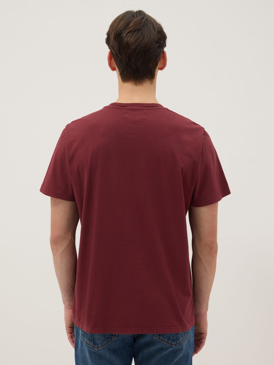 Burgundy pure cotton T-shirt_2