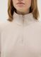 Beige regular fit modal blend sweatshirt with half zip_3