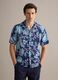 Men&rsquo;s organic cotton blue short-sleeve shirt with floral print_0