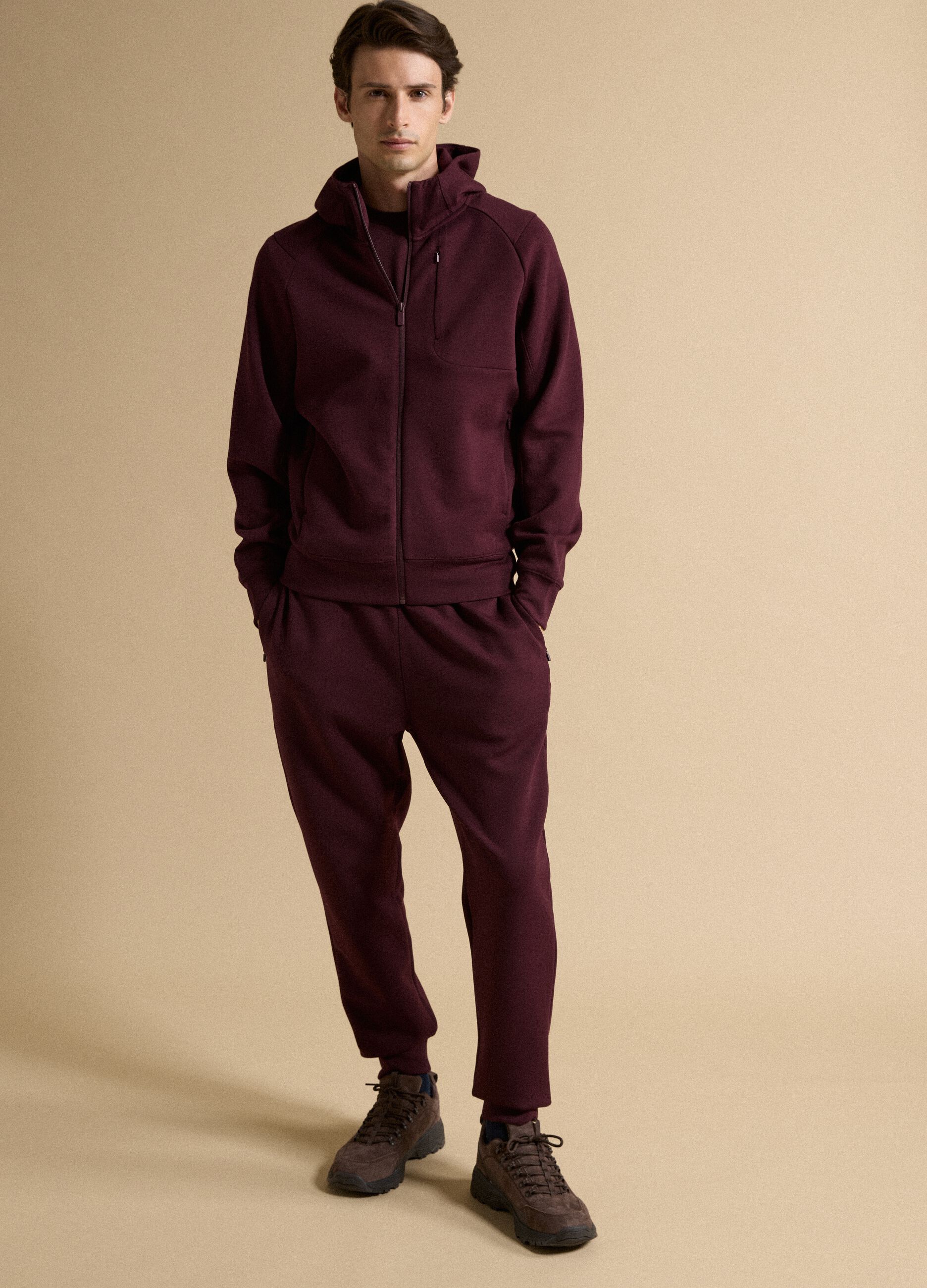 Full-zip rossa traspirante in tessuto elasticizzato 2 Way Stretch