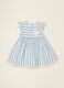 Sky blue striped pure cotton dress_0