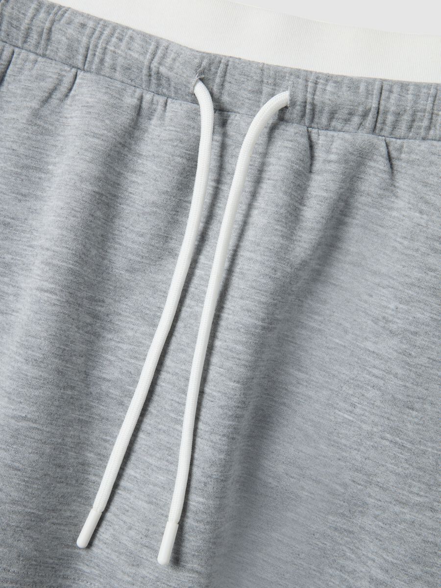 Grey regular fit miniskirt with elasticated waist_5