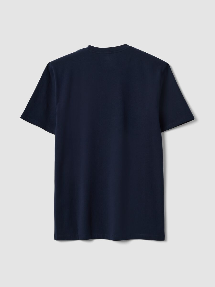 Blue organic cotton slim-fit short-sleeve T-shirt_6