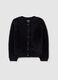Girls' black regular fit cardigan with buttons_0