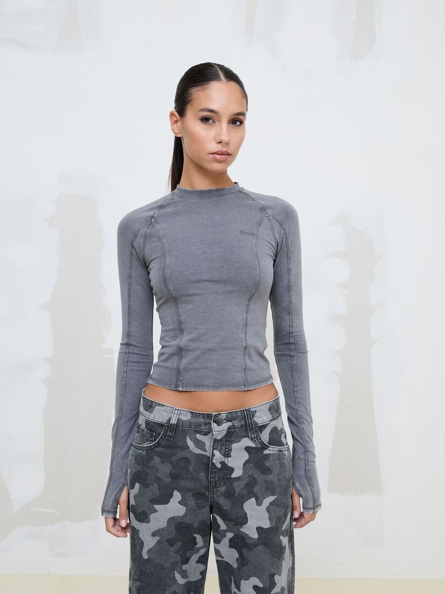 Seamed Long Sleeve Washed Grey_2