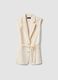 Gilet blanc regular en m&eacute;lange lyocell et lin avec ceinture_4