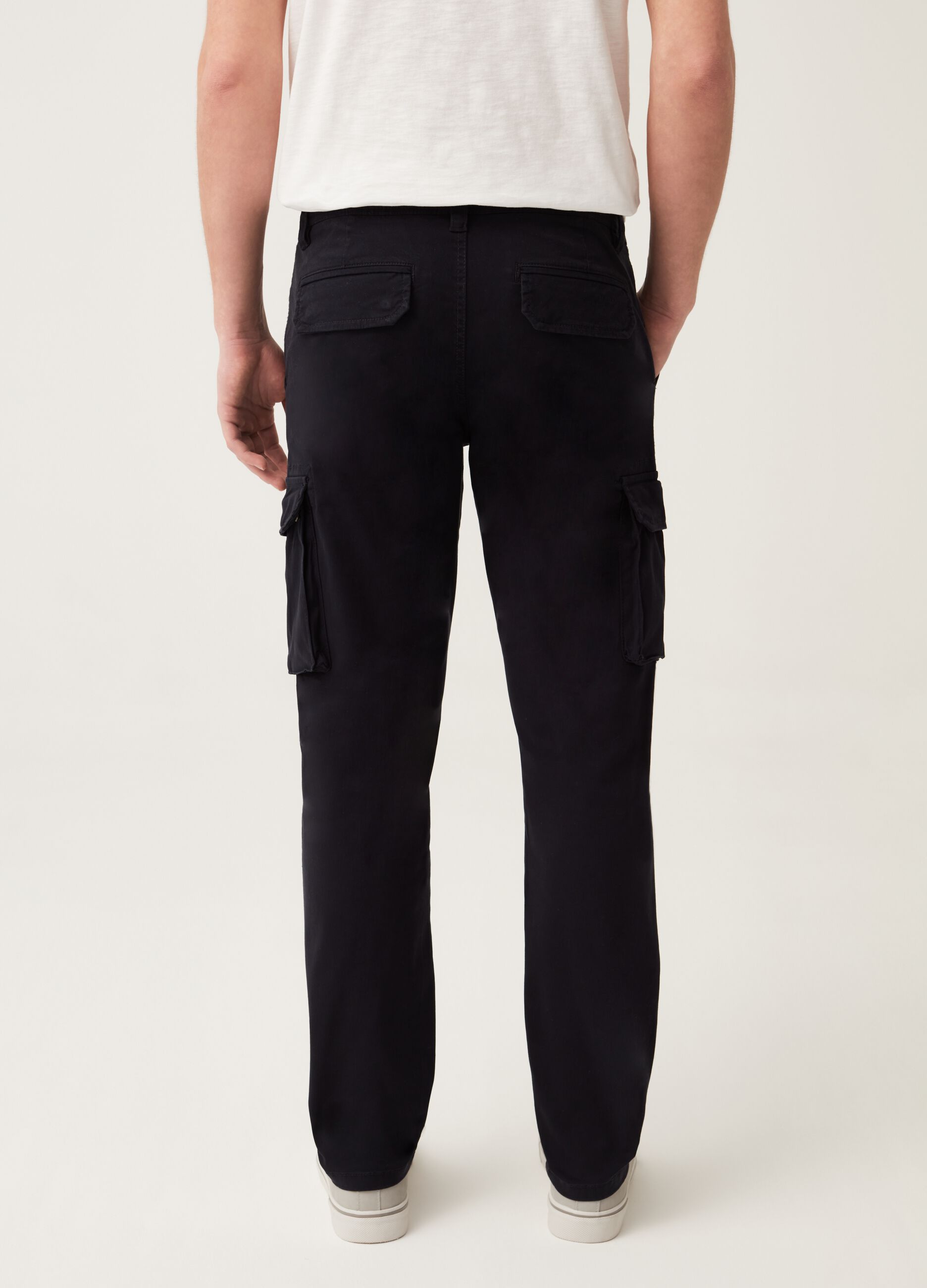 Yarn dyed stretch cotton cargo pants