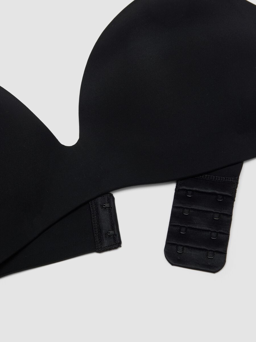 Black padded triangle bra in stretch fabric_5