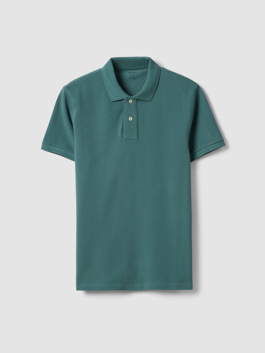Green slim fit short sleeve pure cotton polo_4