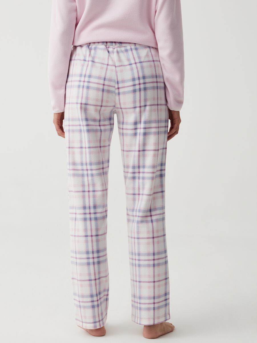Pyjama bottoms in fleece with tartan pattern_2