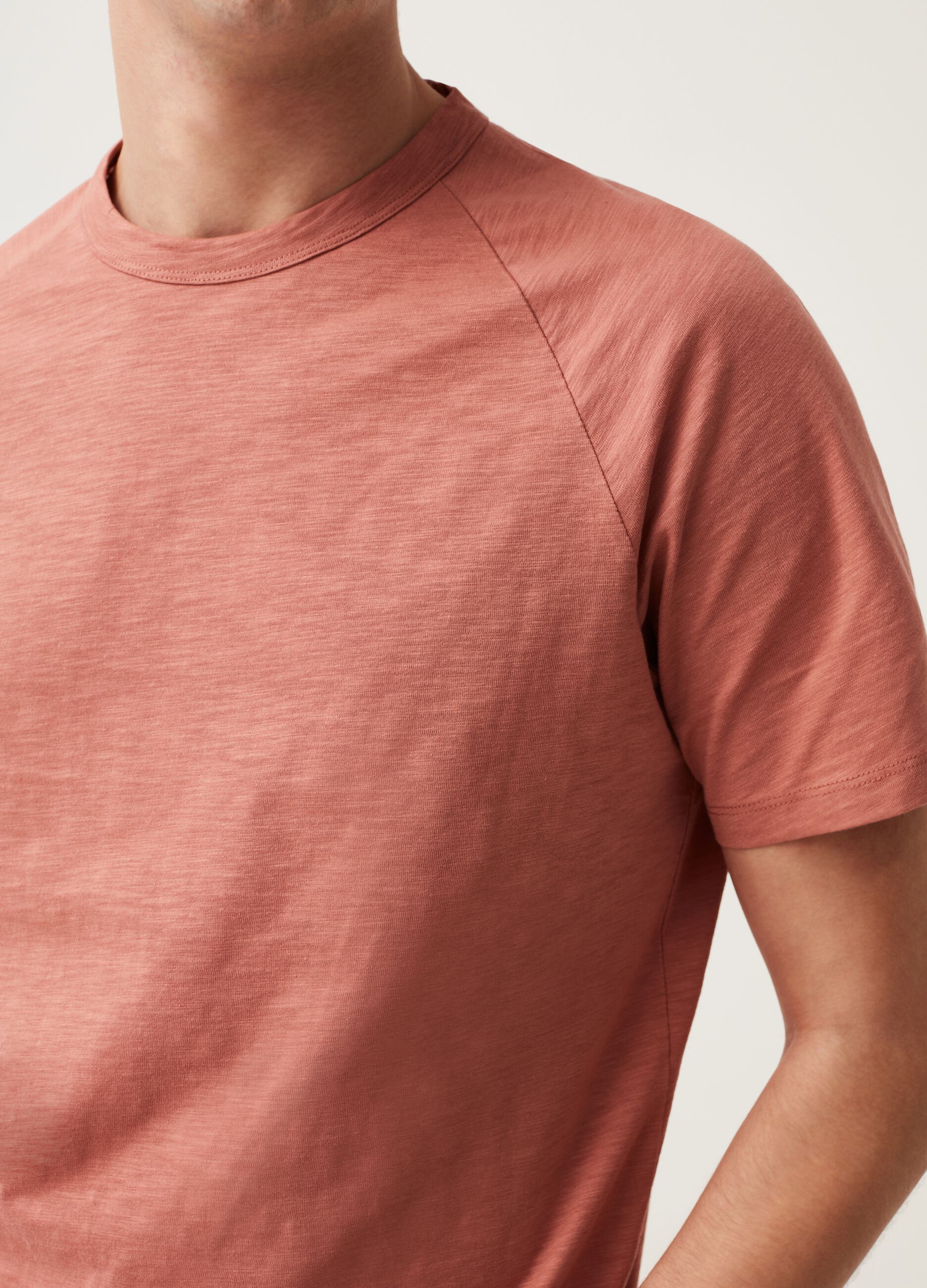 Jersey slub T-shirt with raglan sleeves