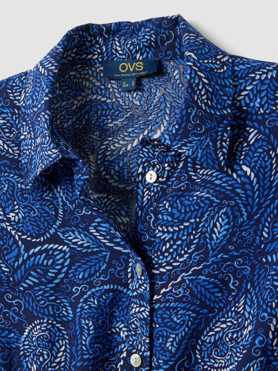 Multi-colour pure viscose dress, regular fit with belt_5