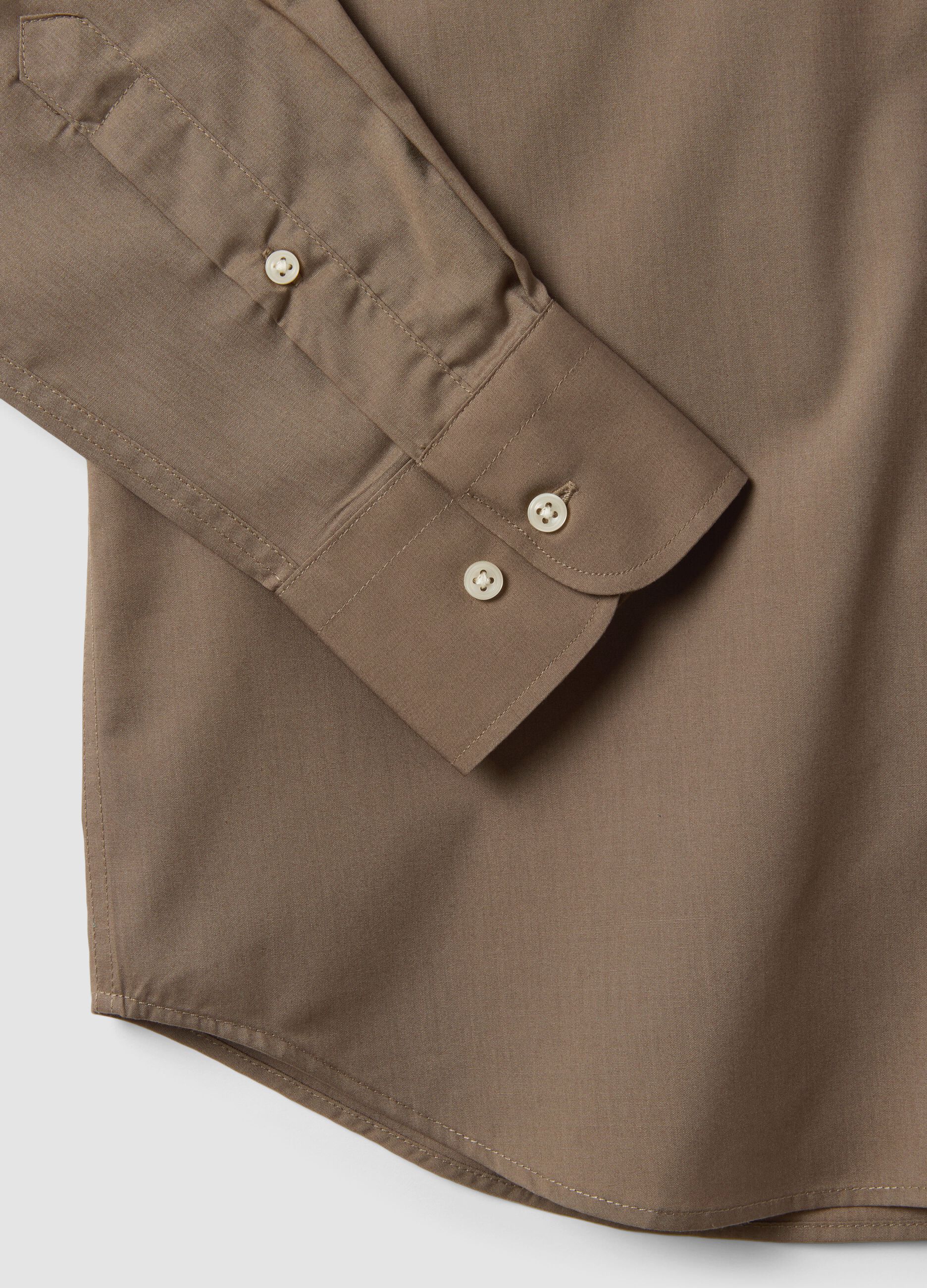 Camicia marrone regular fit con collo button-down easy iron