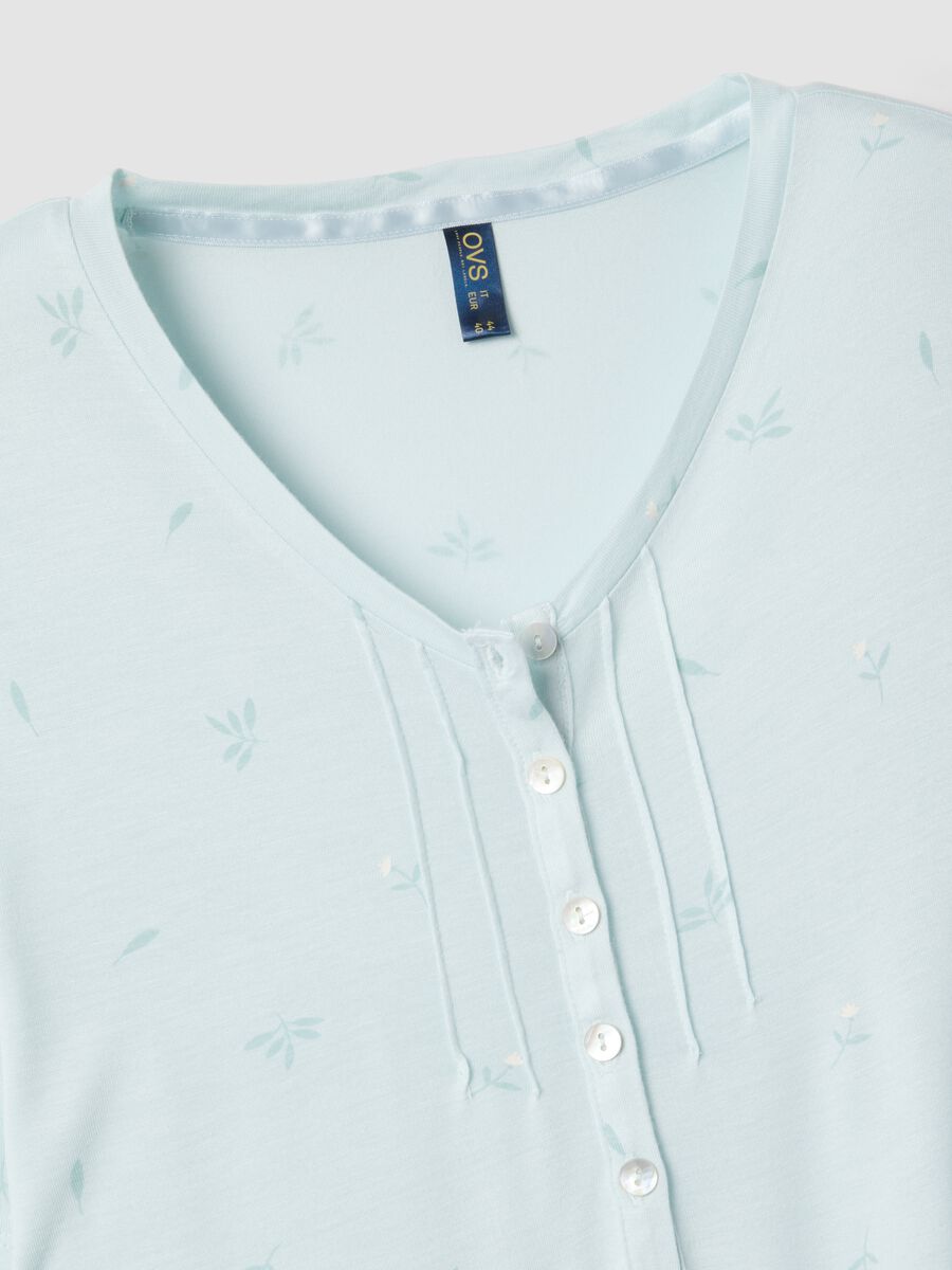 Blue pure viscose nightdress regular fit_1