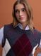 Grey jacquard wool-blend crew-neck gilet, regular fit_0