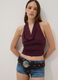 Top halter viola in tessuto elasticizzato regular fit_0
